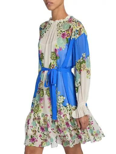 Saloni Women's Pixie Floral Georgette Minidress - Feather Garden Plmt - Size 10 | Thumbnail 4 Saloni Women's Pixie Floral Georgette Minidress - Feather Garden Plmt - Size 10 | Thumbnail 4