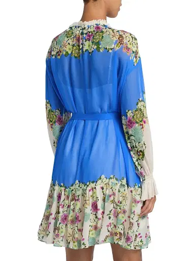 Saloni Women's Pixie Floral Georgette Minidress - Feather Garden Plmt - Size 10 | Thumbnail 5 Saloni Women's Pixie Floral Georgette Minidress - Feather Garden Plmt - Size 10 | Thumbnail 5