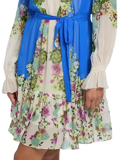 Saloni Women's Pixie Floral Georgette Minidress - Feather Garden Plmt - Size 10 | Thumbnail 6 Saloni Women's Pixie Floral Georgette Minidress - Feather Garden Plmt - Size 10 | Thumbnail 6