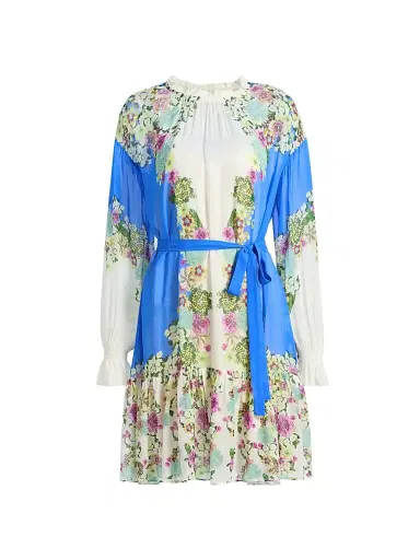 Saloni Women's Pixie Floral Georgette Minidress - Feather Garden Plmt - Size 10 | Thumbnail 1 Saloni Women's Pixie Floral Georgette Minidress - Feather Garden Plmt - Size 10 | Thumbnail 1