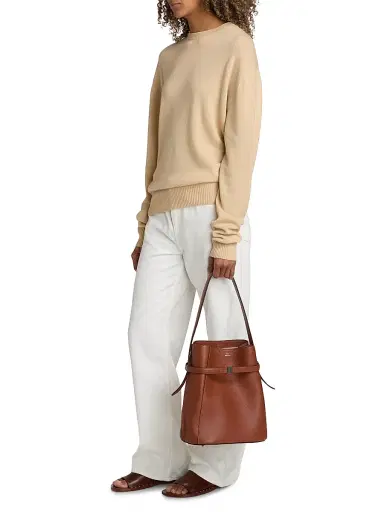 TOTEME Women's Belted Grained-Leather Bucket Bag | Thumbnail 2 TOTEME Women's Belted Grained-Leather Bucket Bag | Thumbnail 2