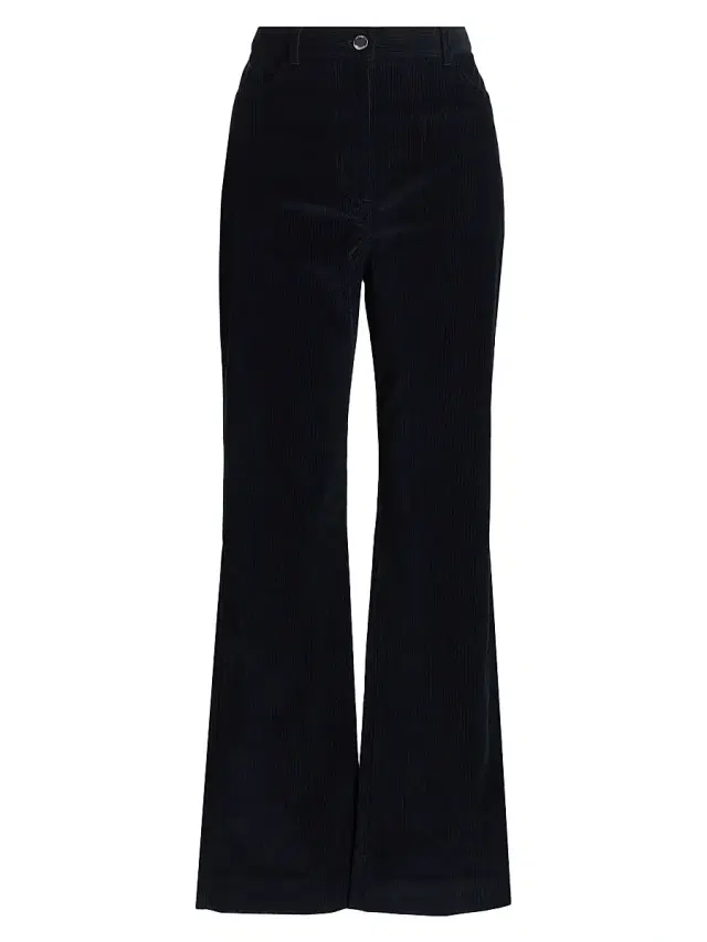 Women's Straight Corduroy Trousers - Navy