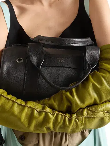 Prada Women's Route Leather Top-Handle Bag - Black | Thumbnail 3 Prada Women's Route Leather Top-Handle Bag - Black | Thumbnail 3