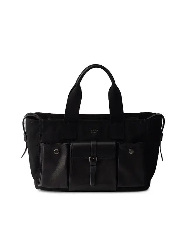Prada Women's Route  Canvas and Leather Tote Bag - Black