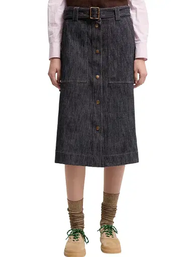 Moncler Women's Skirt in Denim | Thumbnail 2 Moncler Women's Skirt in Denim | Thumbnail 2