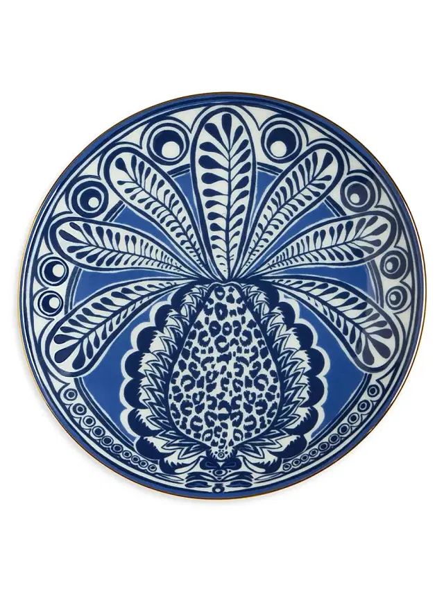 La DoubleJ Side Plate - Big Pineapple Blue
