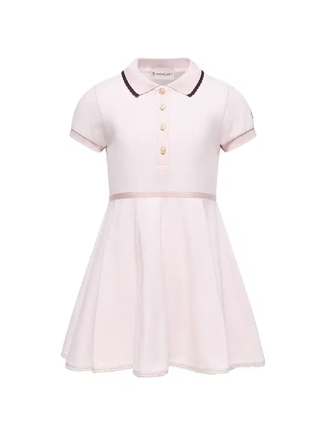 Little Girl's & Girl's Dress in Cotton with Pleats - Light Pink
