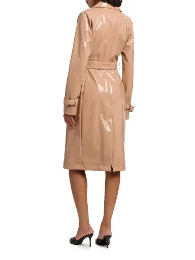 Dolce & Gabbana Women's Glossy Belted Trench Coat - Cipria - Size 12 | Thumbnail 5