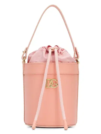 Dolce & Gabbana Girl's Leather Drawstring Bucket Bag | Thumbnail 1 Dolce & Gabbana Girl's Leather Drawstring Bucket Bag | Thumbnail 1