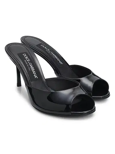Dolce & Gabbana Women's Vernice 75MM Patent Leather Mules - Nero - Size 11.5 | Thumbnail 2