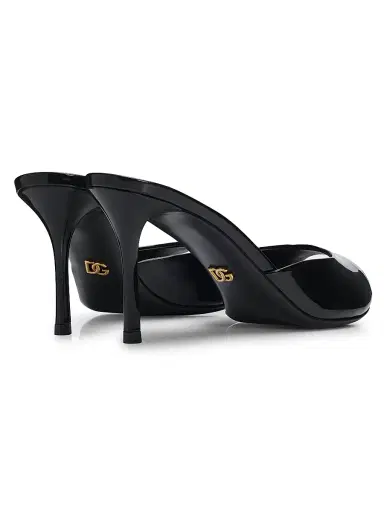 Dolce & Gabbana Women's Vernice 75MM Patent Leather Mules - Nero - Size 11.5 | Thumbnail 3
