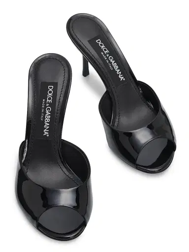 Dolce & Gabbana Women's Vernice 75MM Patent Leather Mules - Nero - Size 11.5 | Thumbnail 4