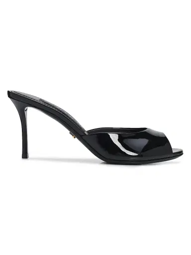 Dolce & Gabbana Women's Vernice 75MM Patent Leather Mules - Nero - Size 11.5 | Thumbnail 1