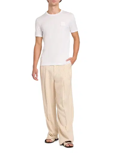 Dolce & Gabbana Men's DG Patch Cotton Crewneck T-Shirt - Bianco Ottico - Size 44 | Thumbnail 2
