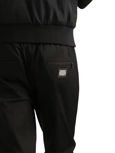 Dolce & Gabbana Men's Solid Stretch-Cotton Joggers - Black | Thumbnail 3 Dolce & Gabbana Men's Solid Stretch-Cotton Joggers - Black | Thumbnail 3