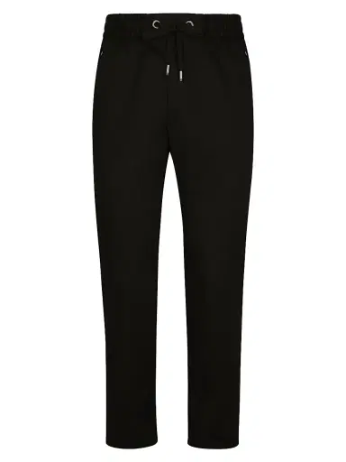 Dolce & Gabbana Men's Solid Stretch-Cotton Joggers - Black | Thumbnail 1 Dolce & Gabbana Men's Solid Stretch-Cotton Joggers - Black | Thumbnail 1