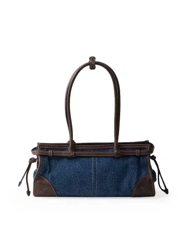 Prada Women's Bonnie Medium Denim and Leather Top Handle Bag - Blue | Thumbnail 5 Prada Women's Bonnie Medium Denim and Leather Top Handle Bag - Blue | Thumbnail 5