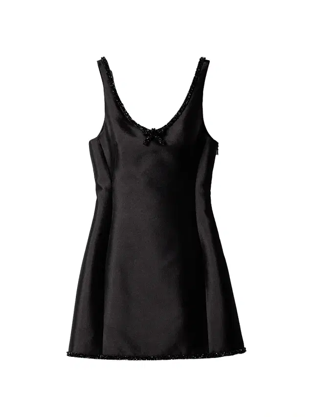 Women's Embroidered Silk and Wool Mini-Dress - Black