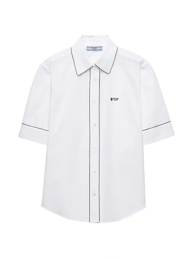 Prada Women's Short-Sleeved Poplin Shirt - White