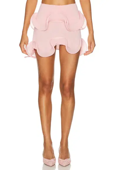 Sid Neigum Wave Hem Bamboo Mini Skirt | Thumbnail 3