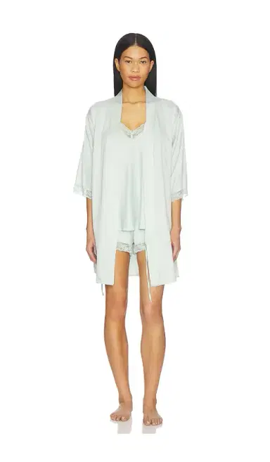 Flora Nikrooz Sonia Travel Set Solid Wrap And Cami Set With Lace | Thumbnail 1 Flora Nikrooz Sonia Travel Set Solid Wrap And Cami Set With Lace | Thumbnail 1
