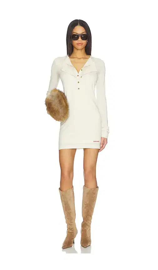 Markgong Sheath Henley Neckline Dress