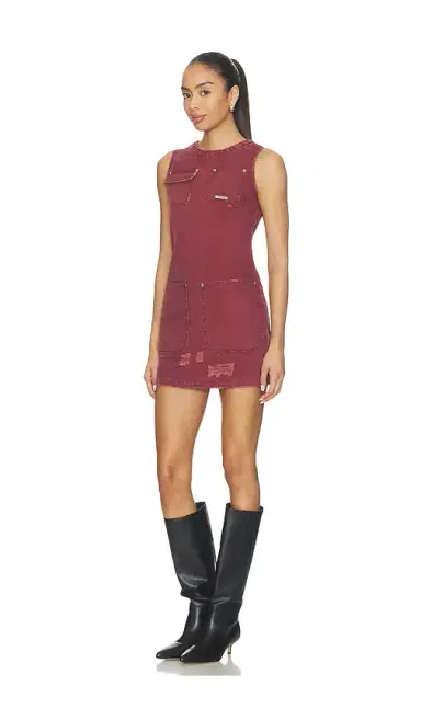 PRIVATE POLICY Distressed Canvas Dress | Thumbnail 2