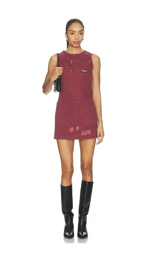 PRIVATE POLICY Distressed Canvas Dress