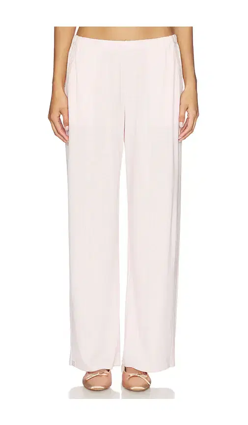 Pointelle Rib Pant With Scallop Trim
