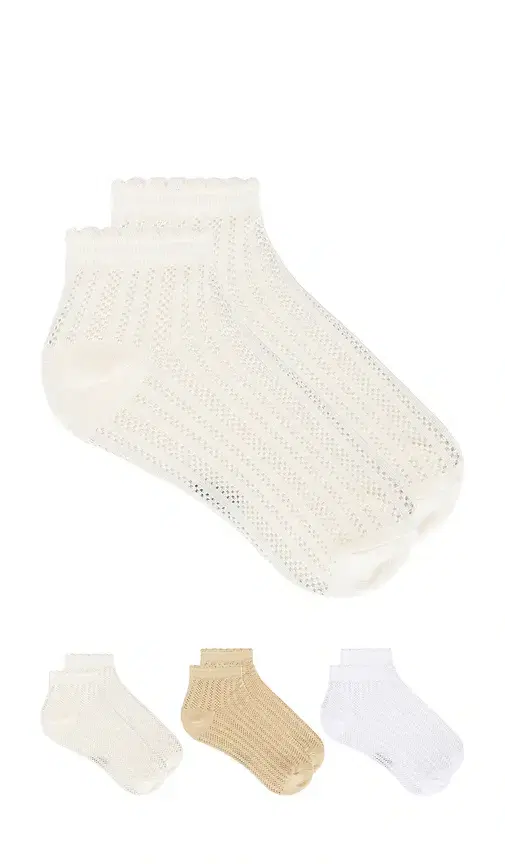 3-pack Lace Knit Ankle Socks