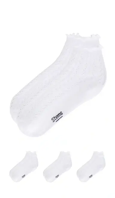Stems 3-pack Pointelle Mid Crew Socks | Thumbnail 2