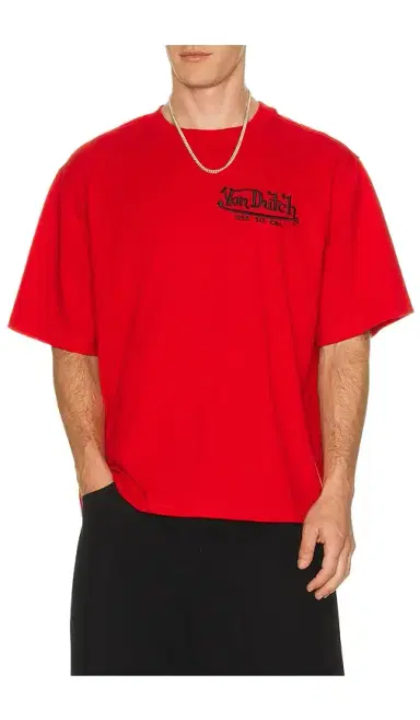 Von Dutch Embroidered Logo Boxy Crop Tee | Thumbnail 1 Von Dutch Embroidered Logo Boxy Crop Tee | Thumbnail 1