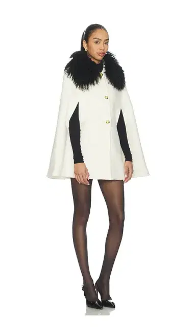 Susanna Chow Serina Cashmere Shearling Cape Coat | Thumbnail 2