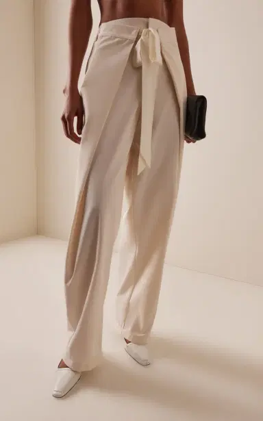 DARKPARK Stella Tie-Front Cotton-Blend Pants | Thumbnail 3