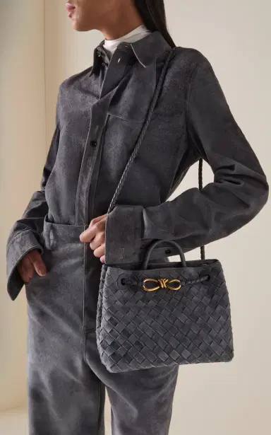 Bottega Veneta Small Andiamo Intrecciato Suede Bag | Thumbnail 2