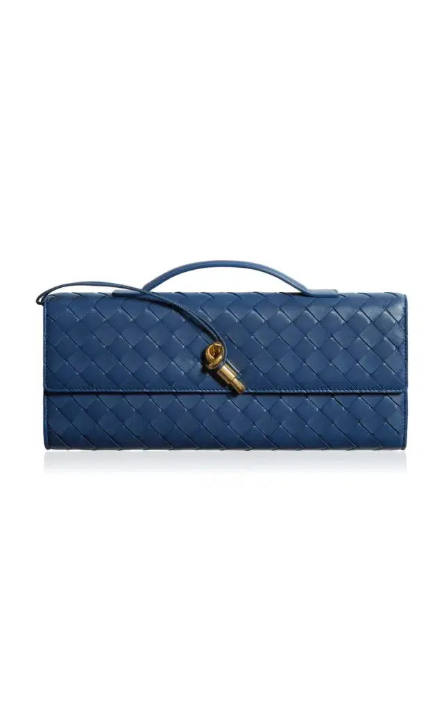 Bottega Veneta Andiamo Intrecciato Leather Clutch