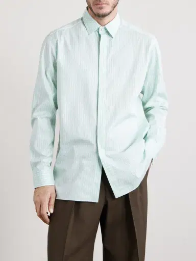 Tom Ford Striped Cotton-Poplin Shirt - Men | Thumbnail 3 Tom Ford Striped Cotton-Poplin Shirt - Men | Thumbnail 3