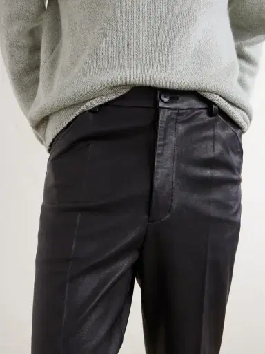 Auralee Straight-Leg Full-Grain Leather Trousers - Men | Thumbnail 5