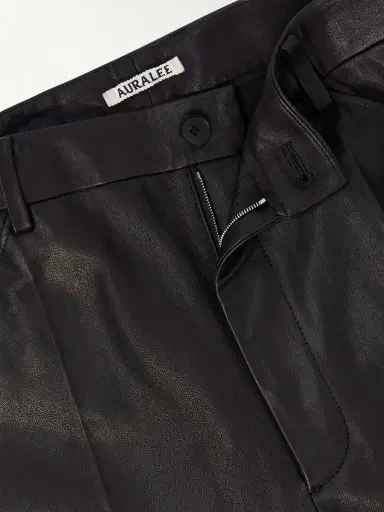 Auralee Straight-Leg Full-Grain Leather Trousers - Men | Thumbnail 6
