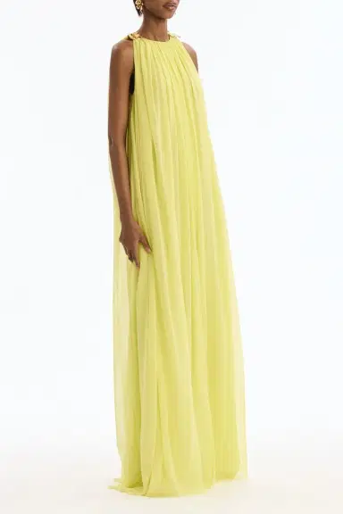 Oscar de la Renta Floral Shoulder Sleeveless Caftan | Thumbnail 5