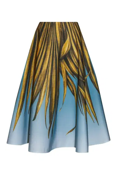 Oscar de la Renta Palm Print Ombre Circle Skirt | Thumbnail 1 Oscar de la Renta Palm Print Ombre Circle Skirt | Thumbnail 1