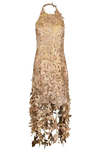 Oscar de la Renta Sleeveless Corded Florals Cocktail Dress | Thumbnail 1