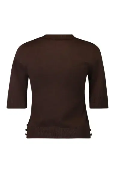 Oscar de la Renta Three Quarter Sleeve Buttons Detail Pullover | Thumbnail 7