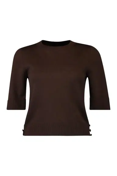 Oscar de la Renta Three Quarter Sleeve Buttons Detail Pullover | Thumbnail 1