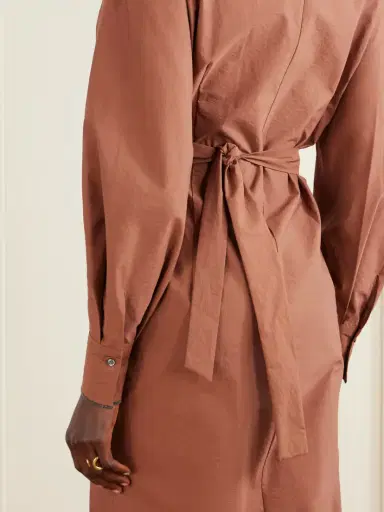Brunello Cucinelli Embellished Cotton-blend Midi Wrap Dress | Thumbnail 5