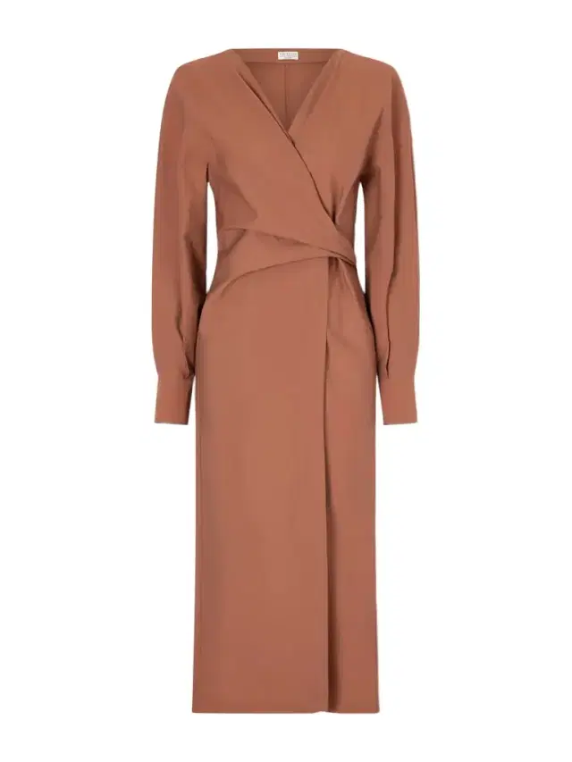 Embellished Cotton-blend Midi Wrap Dress