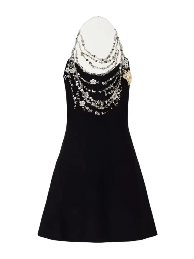 Crystal-embellished Crepe Mini Dress