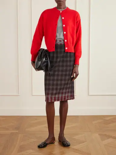 Maison Margiela Dégradé Checked Woven Midi Skirt | Thumbnail 2