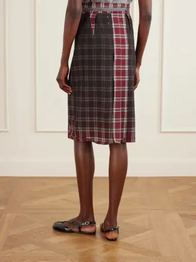 Maison Margiela Dégradé Checked Woven Midi Skirt | Thumbnail 4