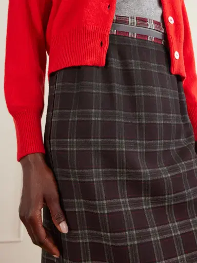 Maison Margiela Dégradé Checked Woven Midi Skirt | Thumbnail 5